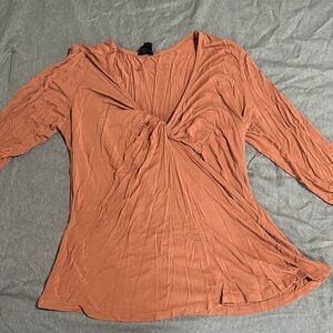 W5 Terracotta Twist Front Blouse